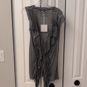 Lauren Vidal Elegant Gray Knit Sweater